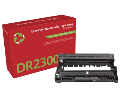 Xerox Everyday Mono Drum Remanufactured by compatible with Brother DR2300, Standard capacity. Type: Compatible, Brand compatibility: Brother, Compatibility: Brother HL-L2360|Brother HL-L2365|Brother MFC-L2700|Brother DCP-L2560|Brother DCP-L2500|Brother.... Weight: 638 g. Package width: 200 mm, Package depth: 320 mm, Package height: 95 mm. Products per master (outer) case: 10 pc(s)