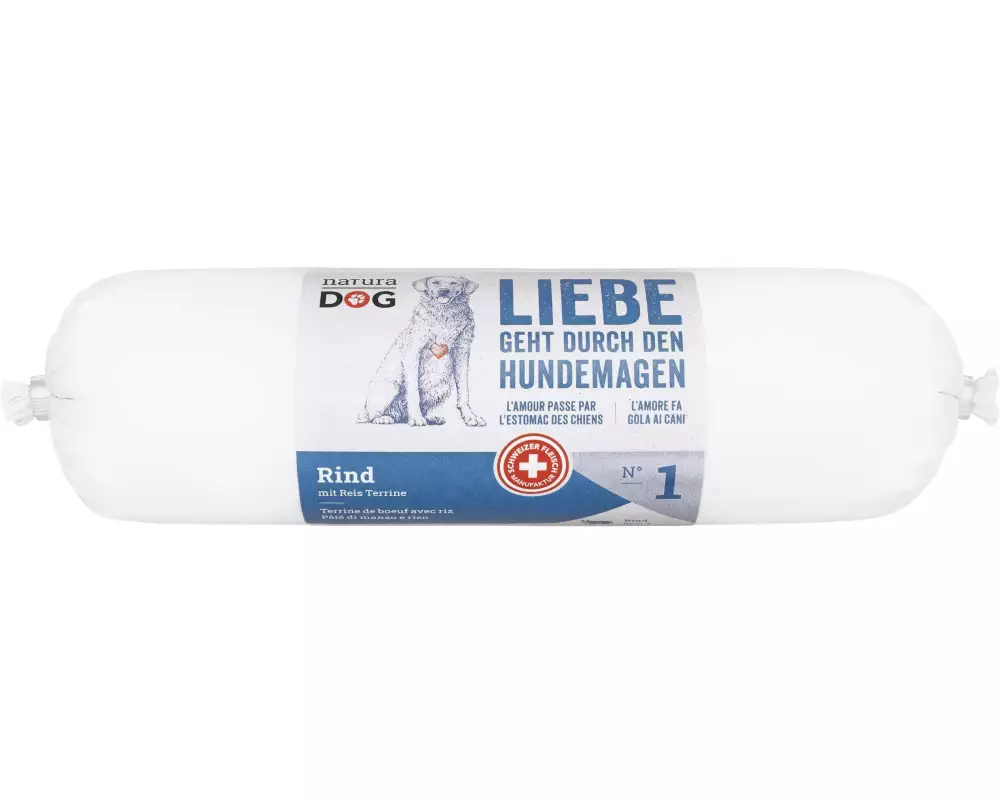 naturaDog Nassfutter Rind mit Reis Terrine, 400 g