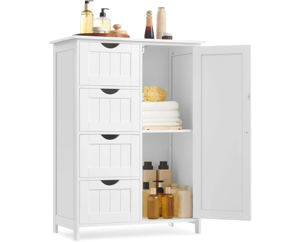 VASAGLE Badezimmerschrank 55 x 82 cm, Weiss