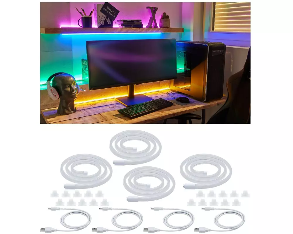 Paulmann LED-Stripe Neon Colorflex Bunt, 4 x 1 m