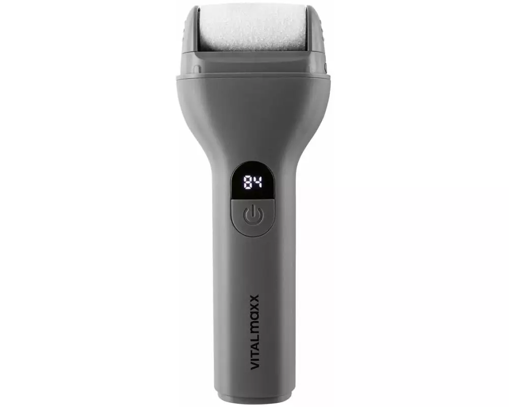 VITALmaxx Hornhautentferner Grau, mit Display, 5 V