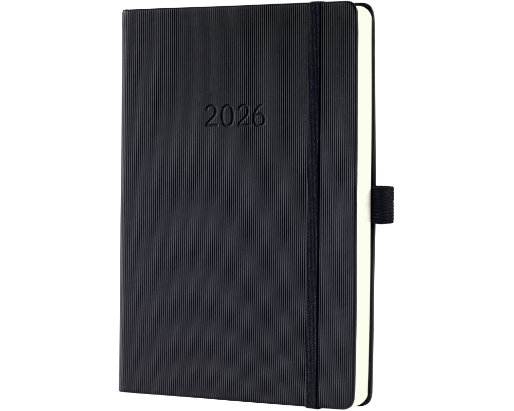 CONCEPTUM Tageskalender 2026 C2610 1T/1S schwarz 21.3x14.8cm