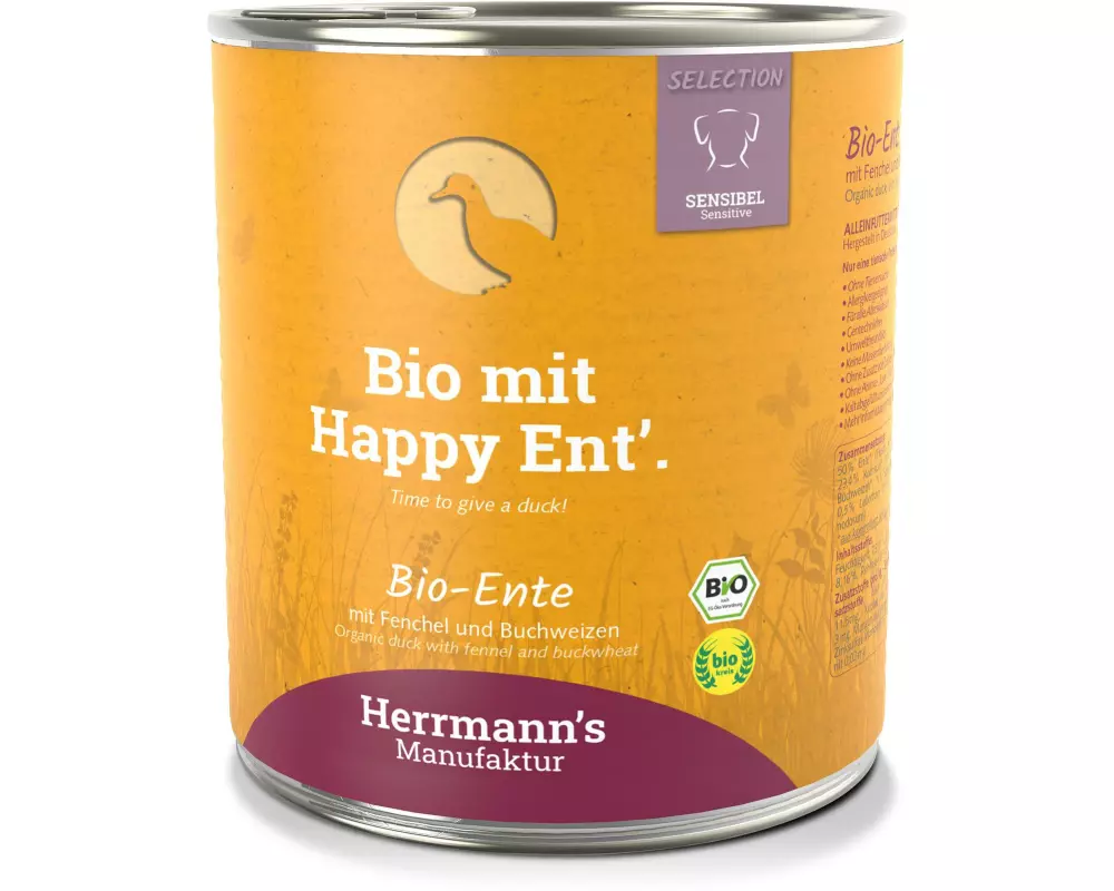 Herrmann's Bio Ente mit Fenchel und Buchweizen 800 g