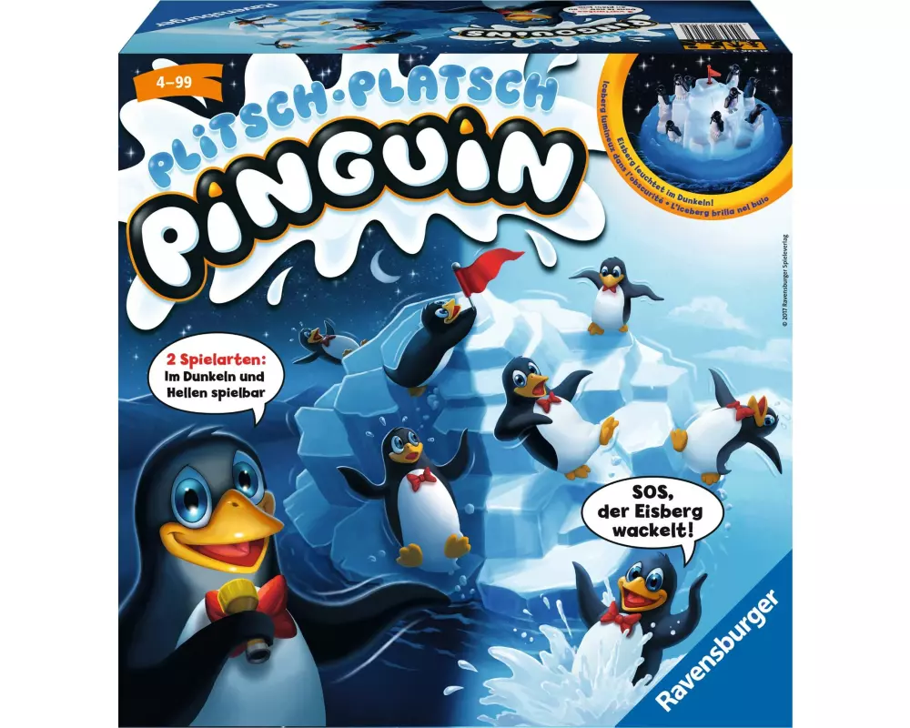 Ravensburger Plitsch-Platsch Pinguin d/f/i, neu im Dunkeln spiel-