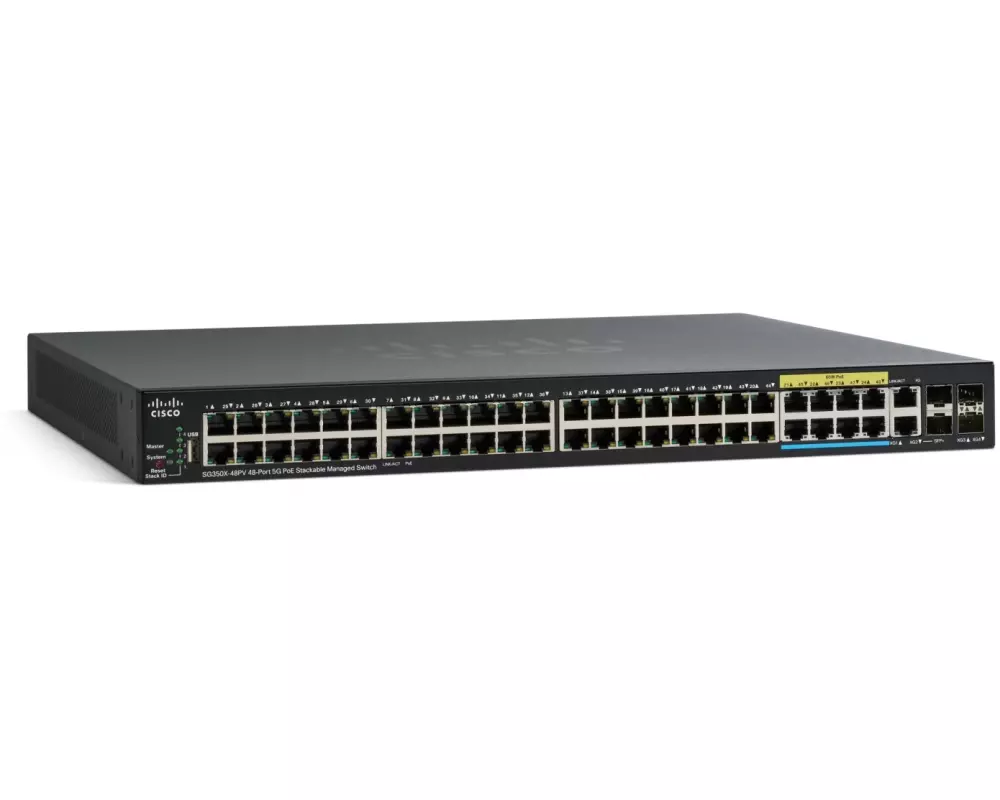 Cisco PoE+ Switch SG350X-48PV-K9-EU 50 Port