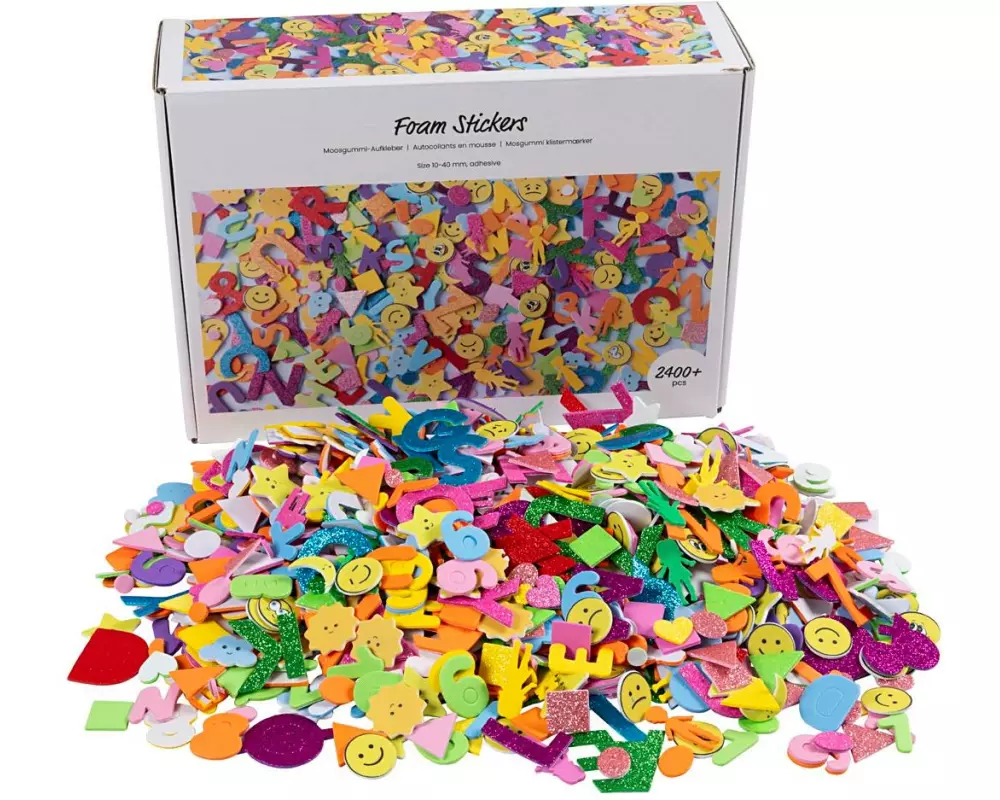 Creativ Company Moosgummi-Set verschiedene Motive Mehrfarbig, 2640 Stück