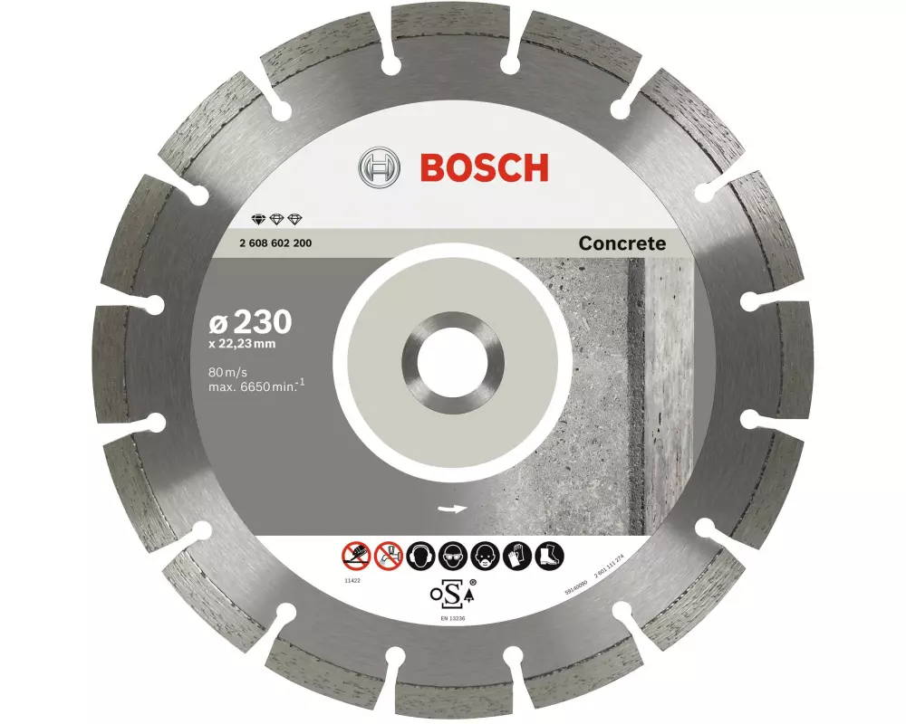 Bosch Professional Diamanttrennscheibe Standard for Concrete, 230 mm, 10 Stück
