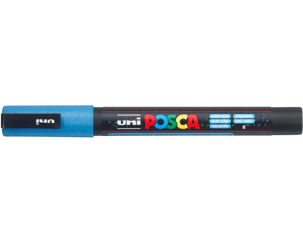 UNI-BALL Posca Marker 0.9-1.3mm PC-3ML L.BLU glitzer hellblau