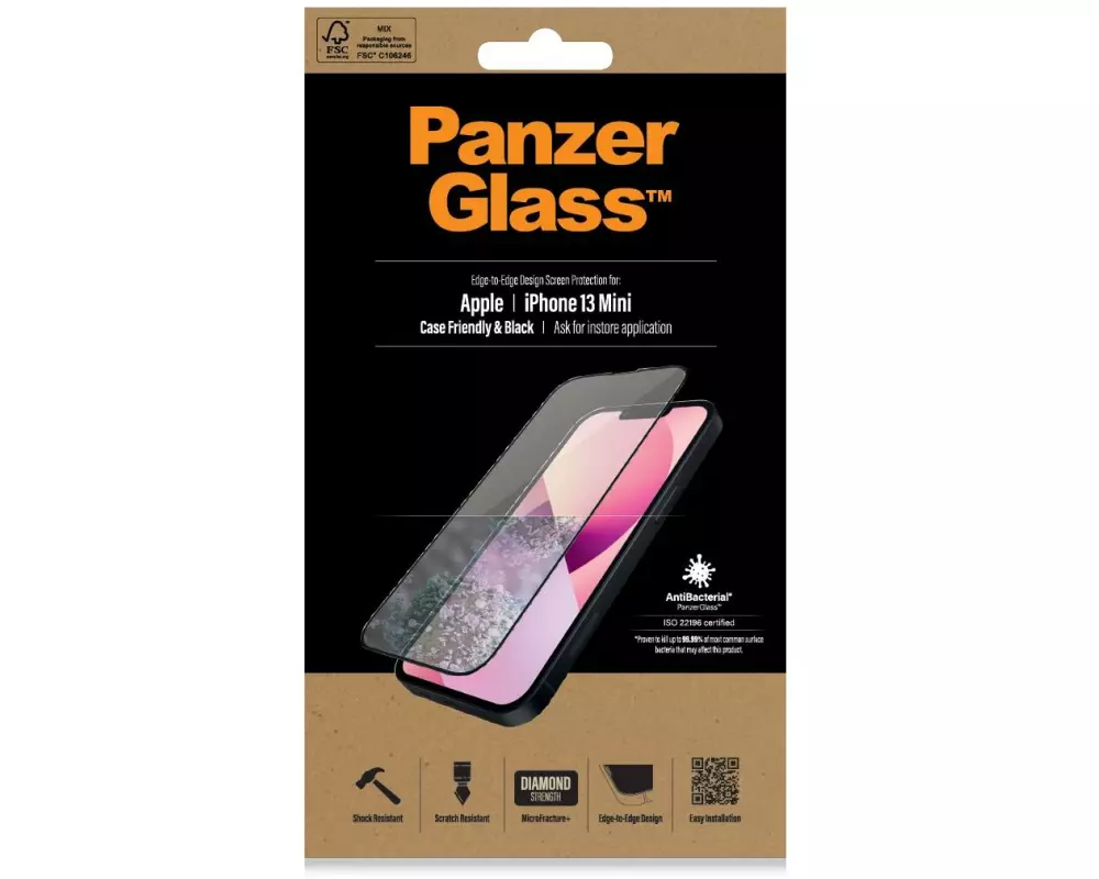Panzerglass Displayschutz Case Friendly AB iPhone 13 mini