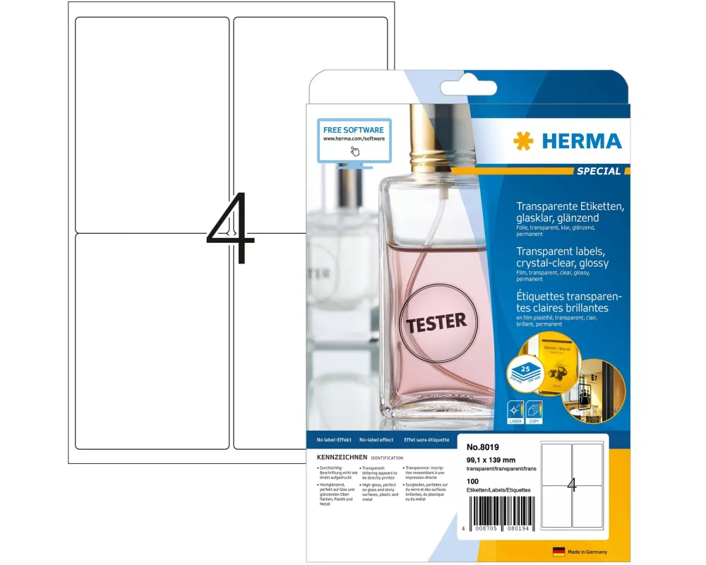 HERMA Folien-Etiketten 99 x 139 mm, 25 Blatt