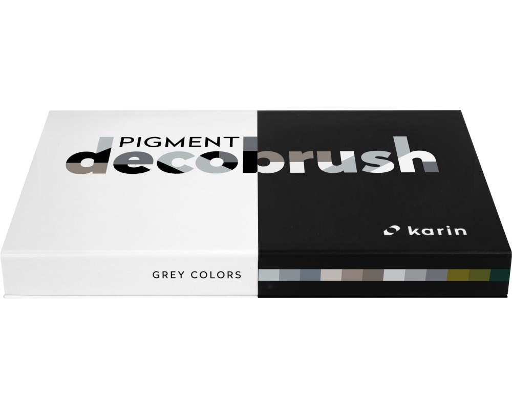 KARIN Pigment Deco Brush 29C2 Grey Colors Set 12 Farben