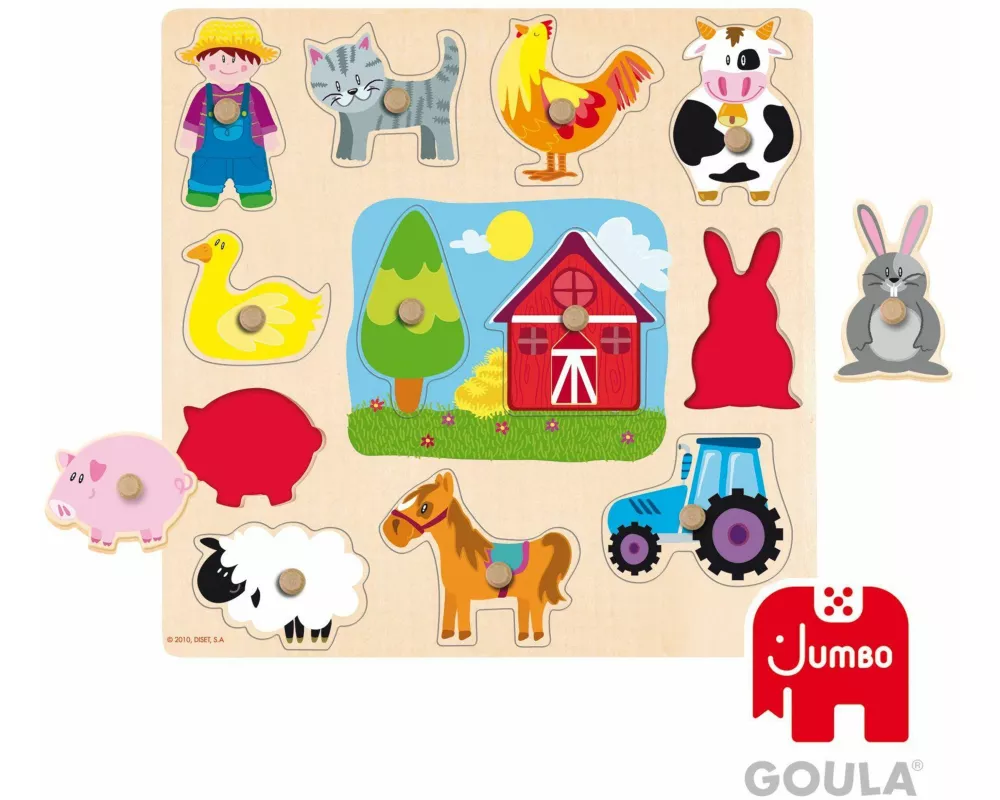 Goula Holzpuzzle Silhouetten Bauernhof