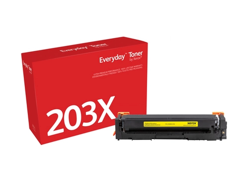 Everyday Yellow Toner by compatible with HP 203X (CF542X), High capacity. Black toner page yield: 2500 pages, Colour toner page yield: 2500 pages, Printing colours: Yellow, Quantity per pack: 1 pc(s)