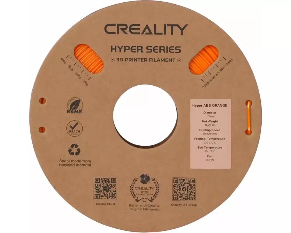 Creality Filament Hyper ABS Filament Orange 1.75 mm 1 kg