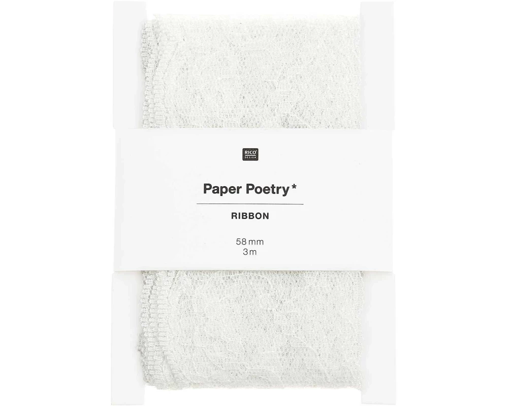 Rico Design Spitzenband Blümchen 58 mm x 3 m, Offwhite