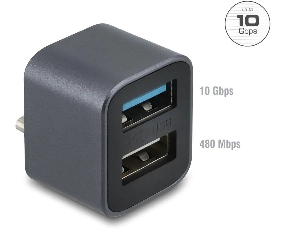 Delock USB Hub (Mini, USB Type-C Stecker, 1 x USB 10 Gbps)