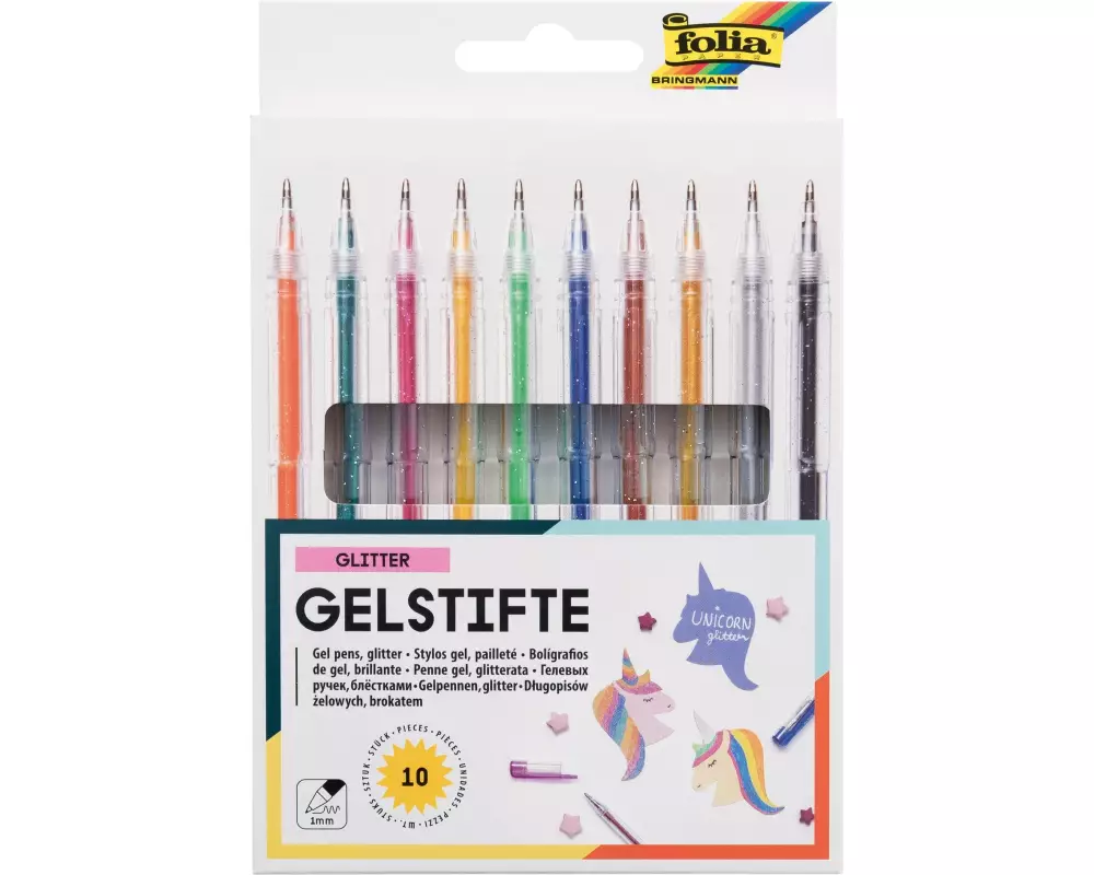 Folia Gelschreiber Glitter 10 Stifte