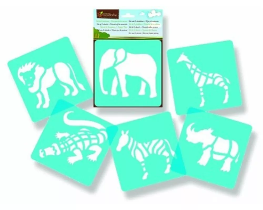 Mandarin 6 Schablonen Tiere Savanne