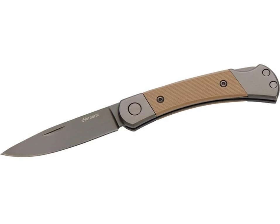 Herbertz Taschenmesser Titanbeschichtung Grey D2, Small, Sand