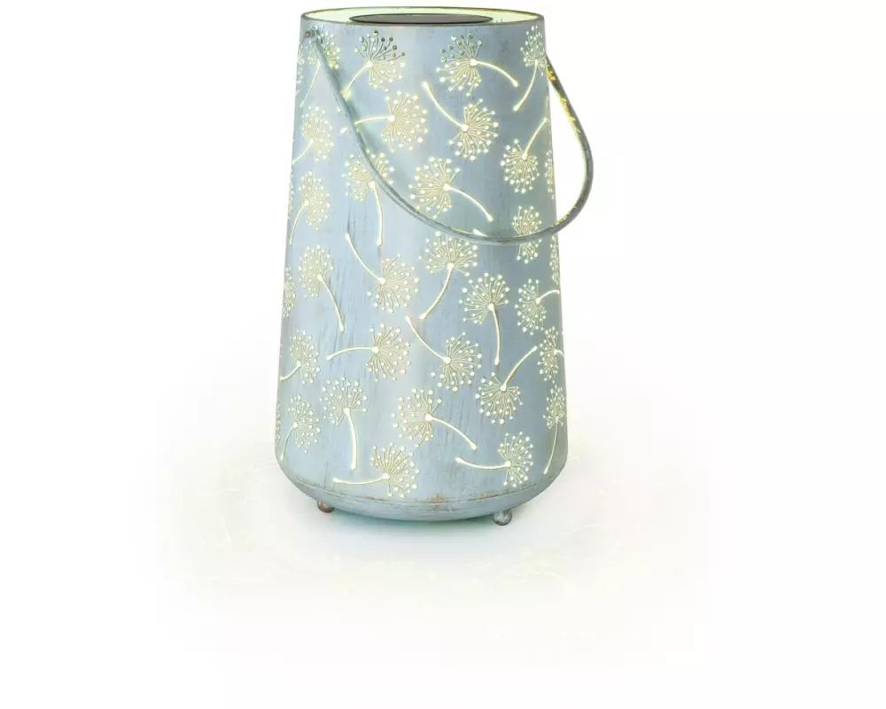 STT Laterne Solar Antic Dandelion, Ø 28 x 46 cm, Hellblau