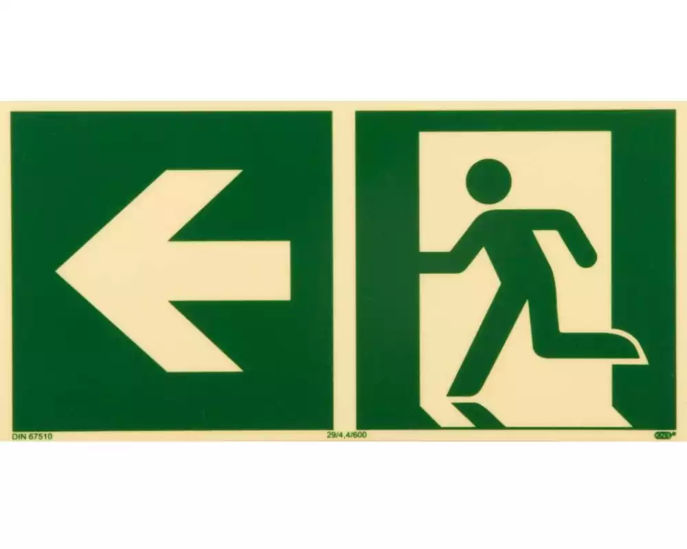 P.R.O. Rettungsweg links – Piktogramm 150 x 300 mm