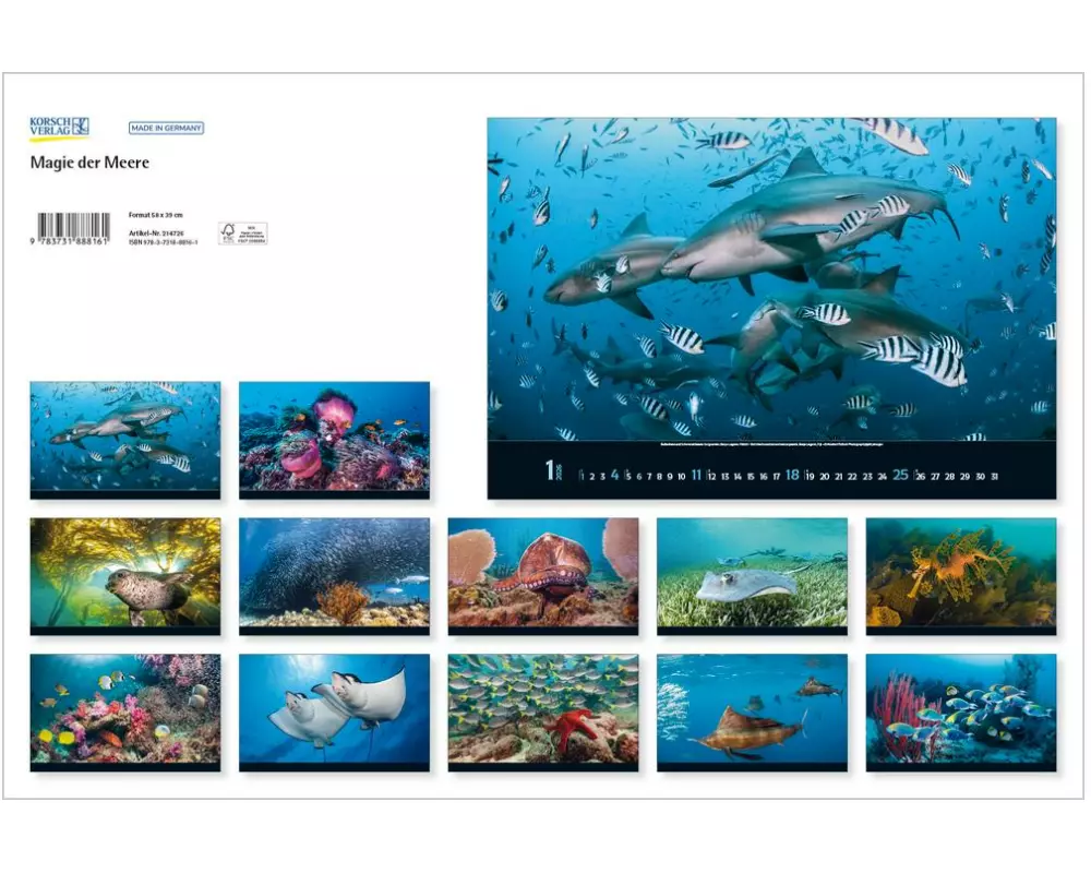 Korsch Verlag Bildkalender Magie der Meere 2026