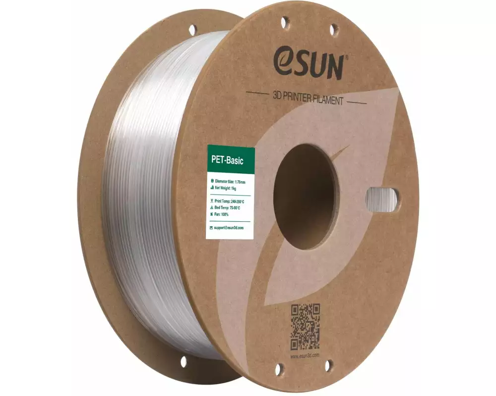 eSun Filament PET Basic Transparent 1.75 mm 1 kg