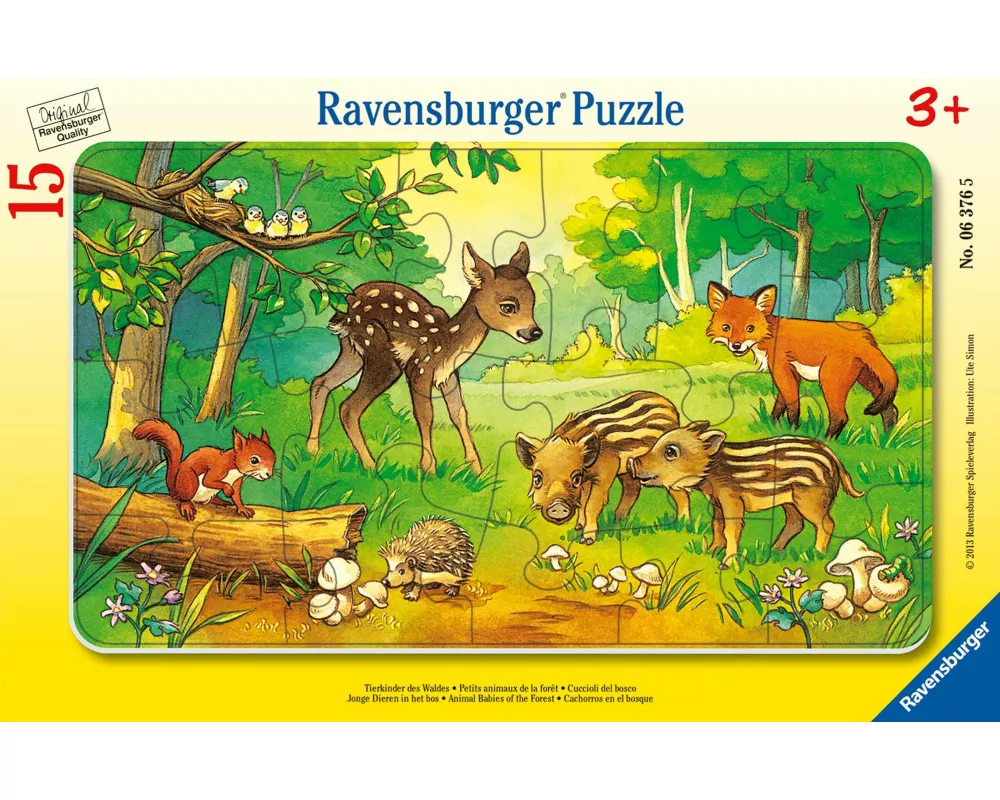 Kinderpuzzle 15 Teile - Tierkinder des Waldes