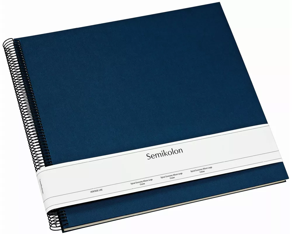 SEMIKOLON Fotobuch Wiro Economy, blau Blätter cremeweiss