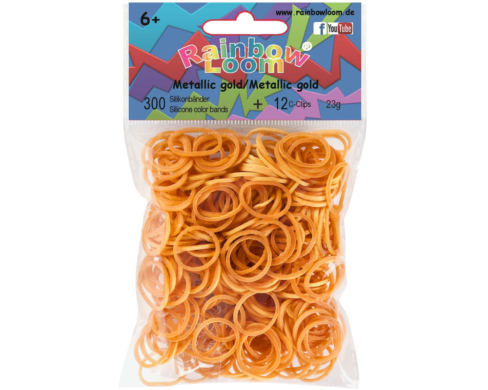 Rainbow Loom Silikonbnder Metallic gold