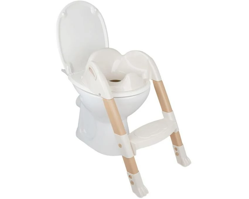 Thermobaby Toiltettentrainer Kiddyloo mit Stufe Weiss Hellbraun