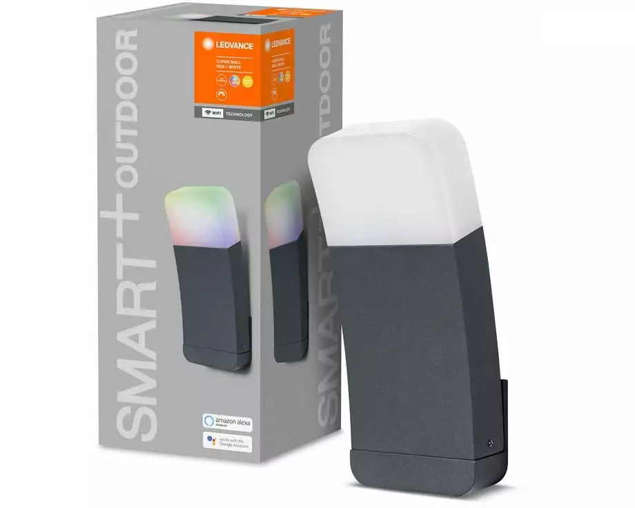 Ledvance Gartenleuchte SMART+ Curve Up, 9 W, 3000 K, Dunkelgrau, RGBW