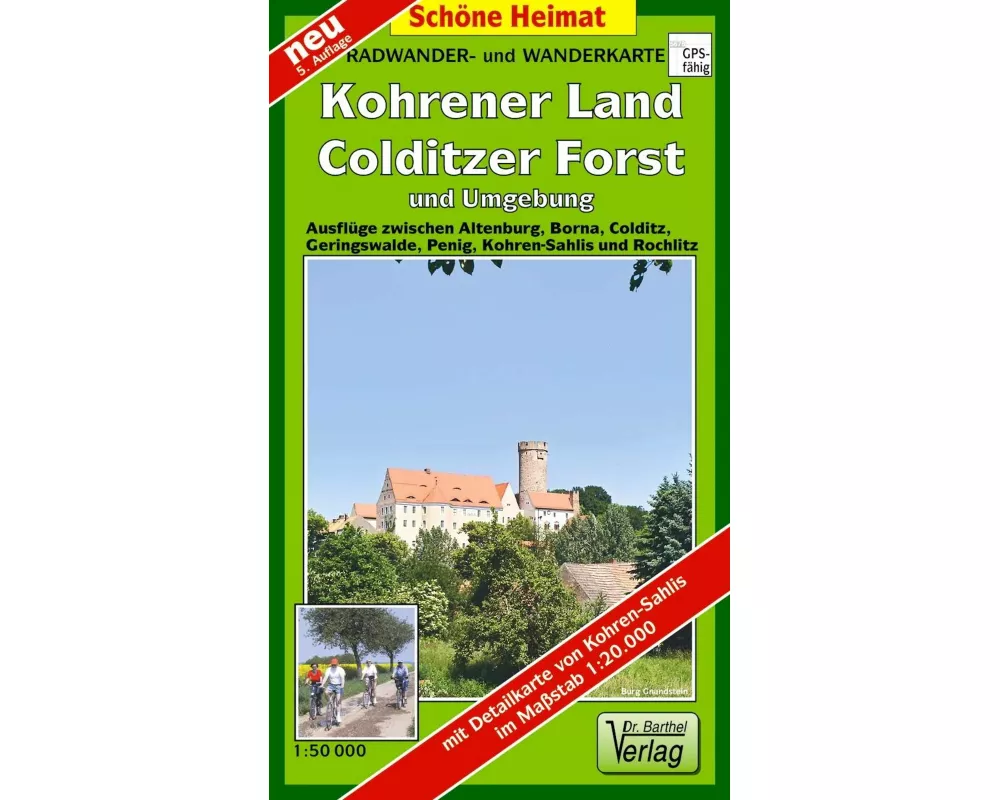 Kohrener Land, Colditzer Forst und Umgebung 1 : 50 000. Radwander- und Wanderkarte