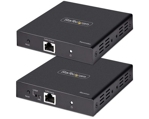 StarTech.com 4K HDMI Extender Over CAT5/CAT6 Cable, 4K 60Hz Video Extender Up to 230ft (70m), HDMI Over Ethernet Cabling, S/PDIF Audio Out