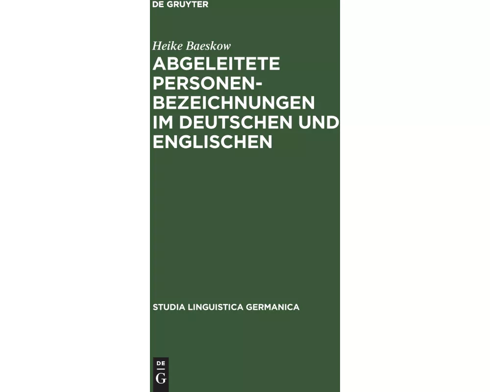 Abgeleitete Personenbezeichnungen im Deutschen und Englischen