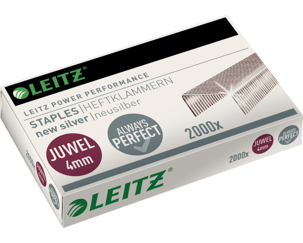 LEITZ Heftklammern Juwel 4mm 5641-00-00 Kupfer und Zink 2000 Stück
