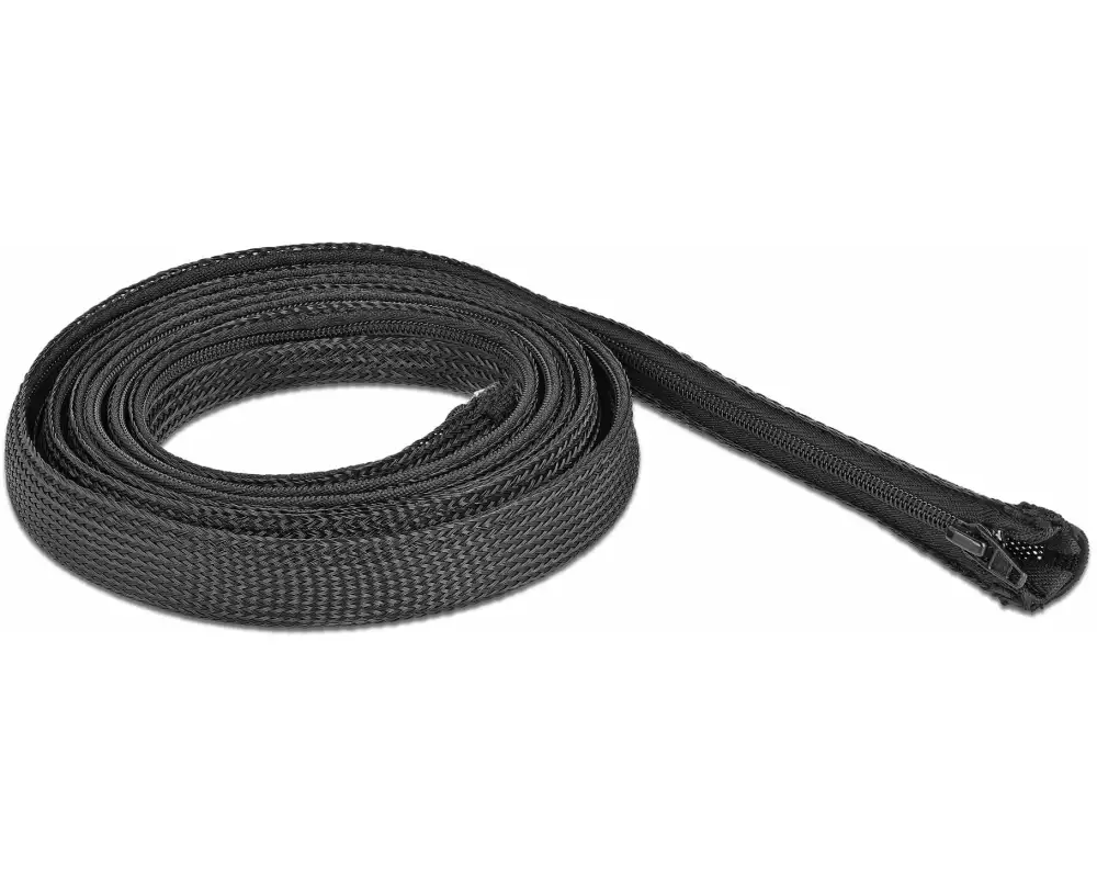 Delock Kabelschlauch 1 m x 20 mm, mit Reissverschluss Schwarz