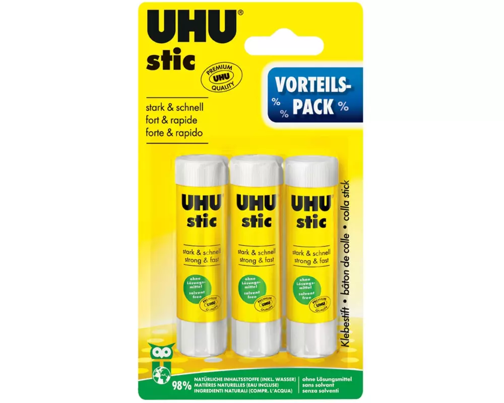 UHU Klebestift-Set 8.2 g, 3 Stück