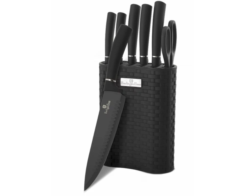 Berlinger Haus 7-teiliges Messerset mit Messerblock Black Royal Collection