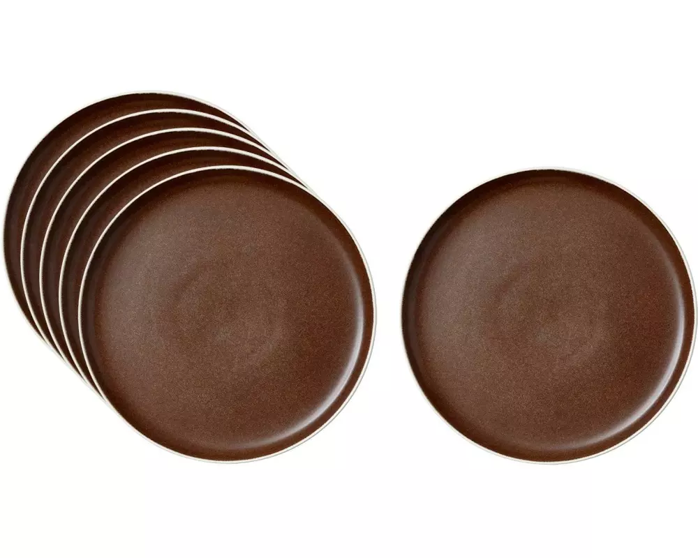 Studio Round Speiseteller North 27 cm, 6 Stück,Braun
