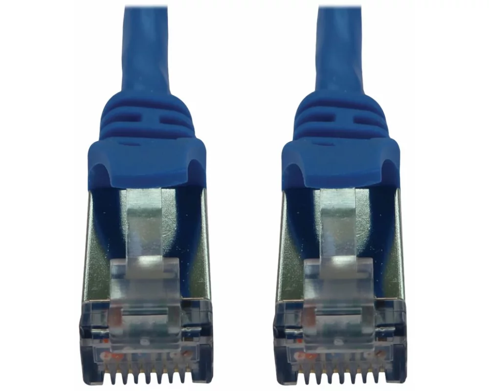 EATON TRIPPLITE Cat6a, 10G, Snagless, Shielded, Slim, STP Ethernet Cable, RJ45, M/M, PoE, Blue, 5 ft. 1.5m