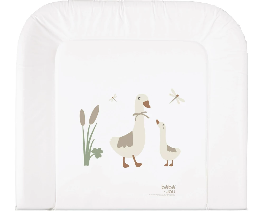 ZEWI bébé-jou Wickelkissen plastifiziert 72 x 77 cm Dear Goose, Weiss