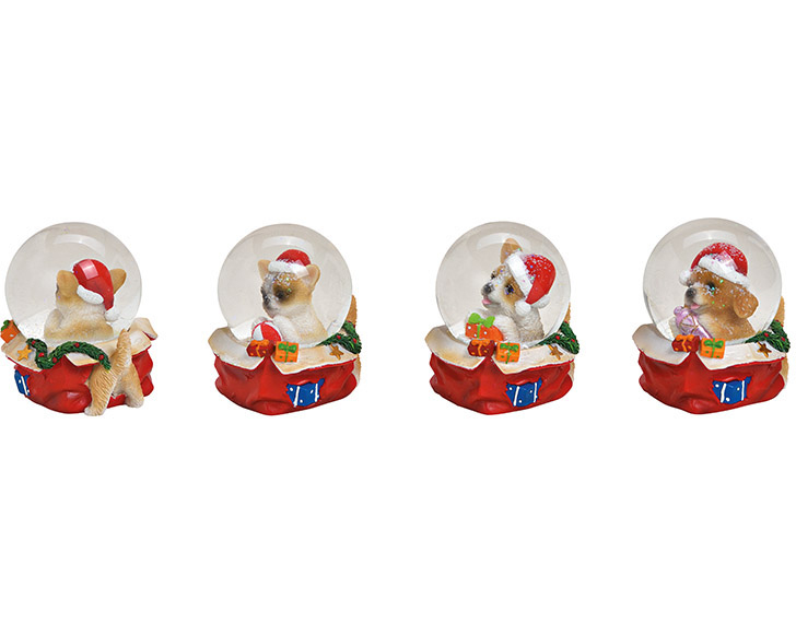 ROOST Schneekugel Hund 8x9x8cm 10027886 Kunststoff ass.