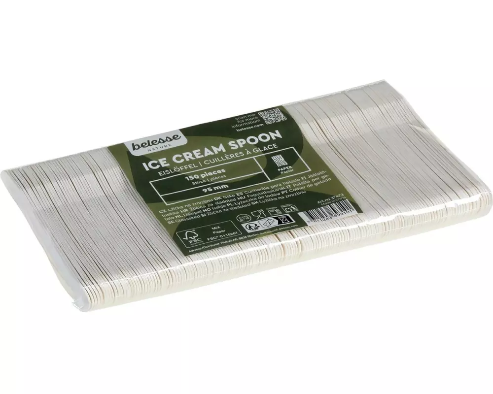belesse nature Eislöffel/Glacelöffel Papier 150 Stück