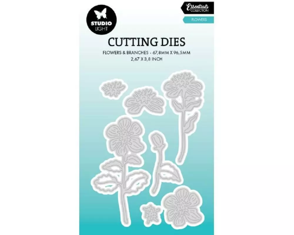 Studio Light Stanzschablone Blumen Essentials 68 x 96 x 1 mm, 7 Stück