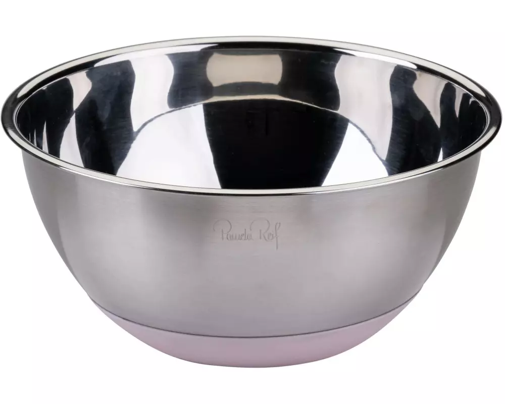 Fackelmann Edelstahlschüssel 2.3 l, Silber / Pastellrosa
