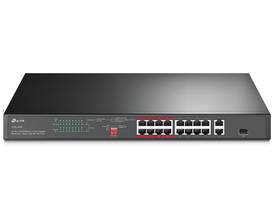 TP-LINK 16-Port Rackmount Switch TL-SL1218P with 16-Port PoE