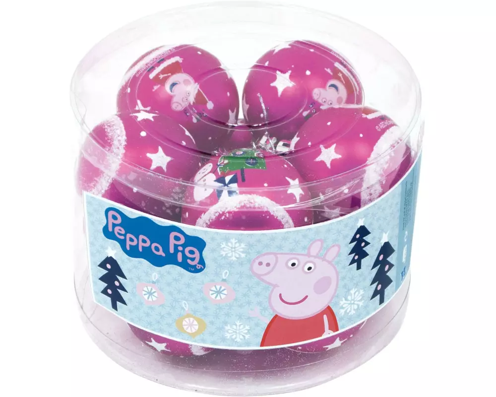 Arditex Weihnachtskugel 10 Stück, Ø 6 cm, Pink, Peppa Pig
