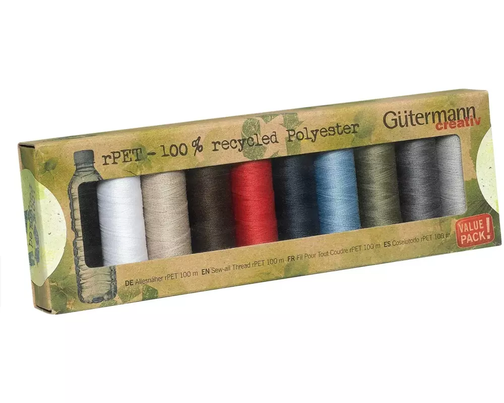 Gütermann Nähgarn-Set Allesnäher rPET 10 Stück, Mehrfarbig