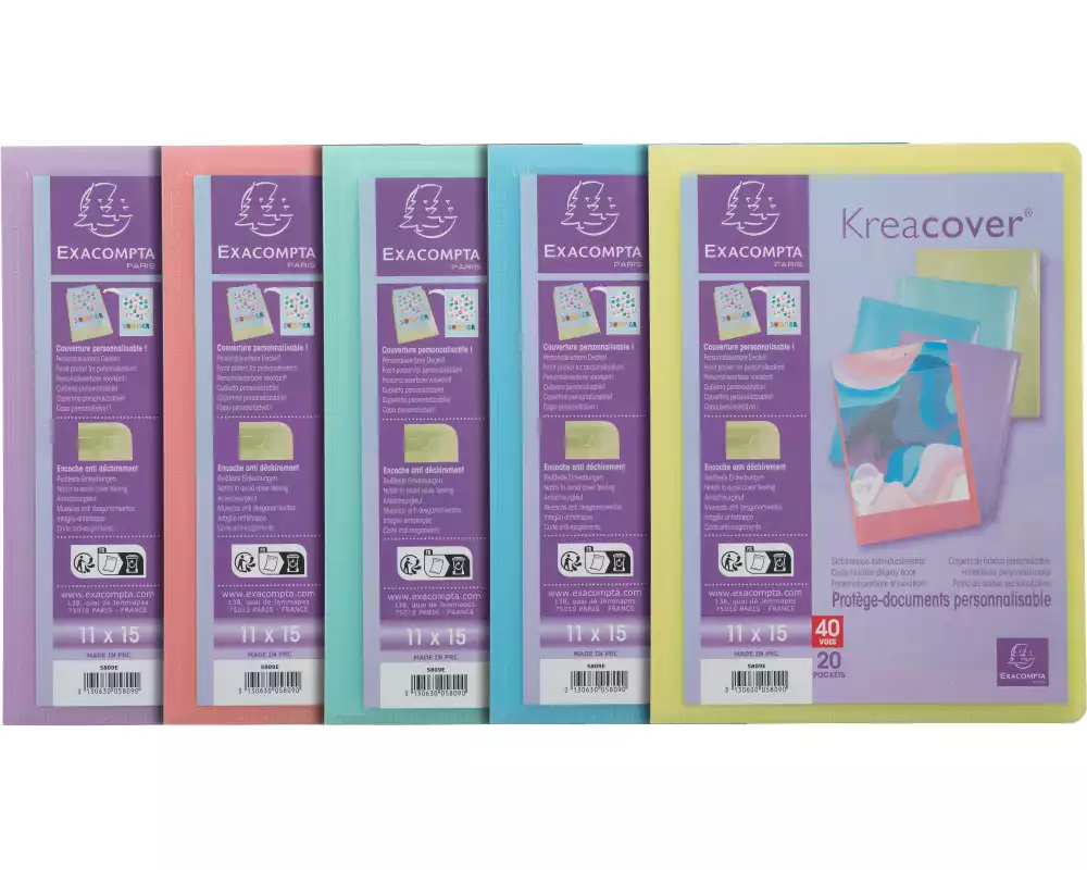 EXACOMPTA Sichtbuch Aquarel 11x15cm 5809E ass. 20 Taschen